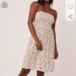 La Vie En Rose Strapless Floral Dress - Cream and Multicolor